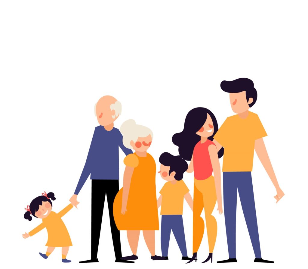 all generations in the family are shown